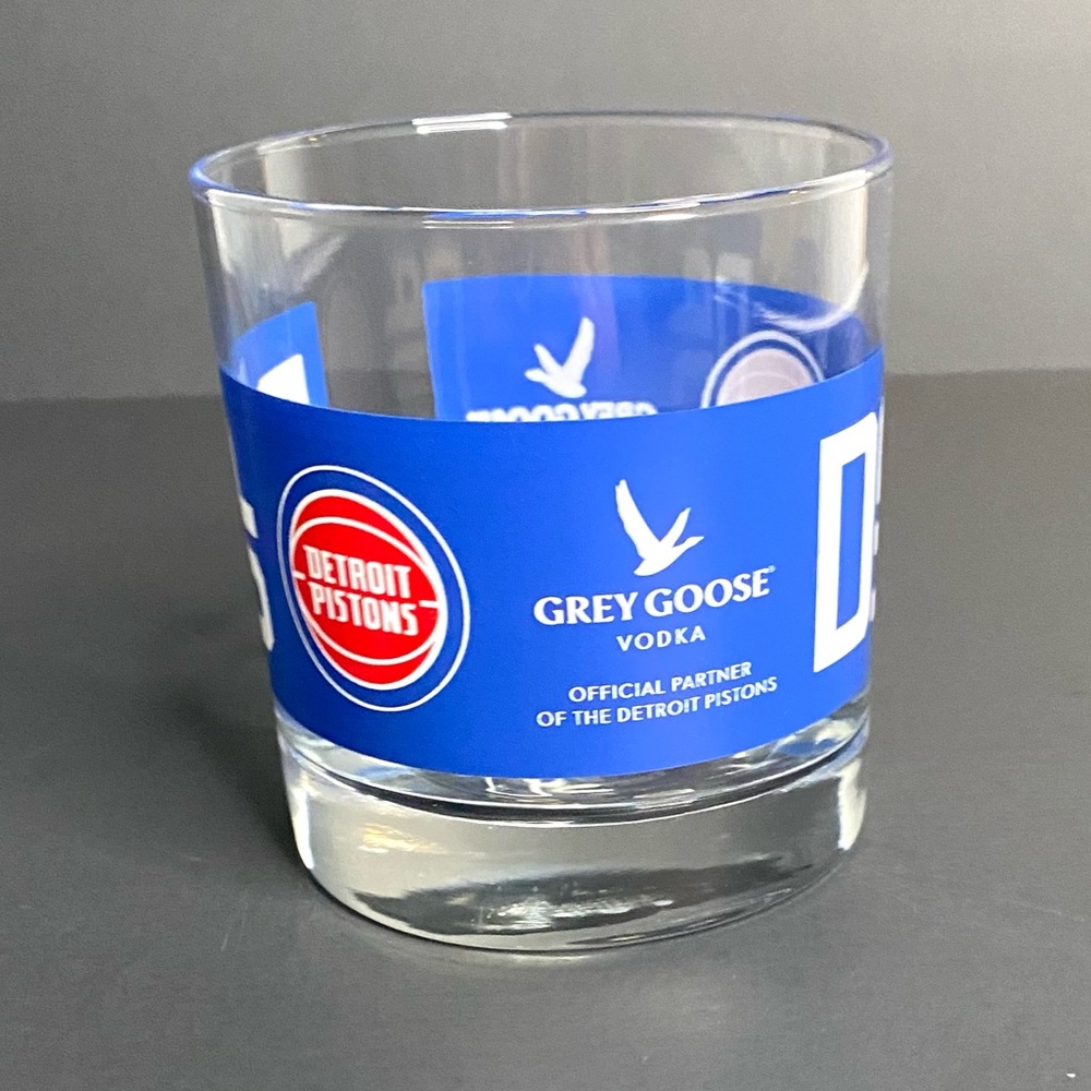 New Grey Goose Vodka Detroit Pistons Basketball 8oz. Limited Edition Glass Cup